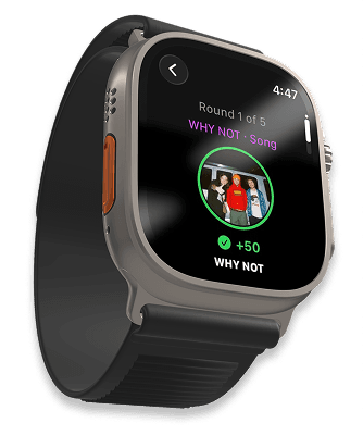 Pop Quiz running on Apple Watch